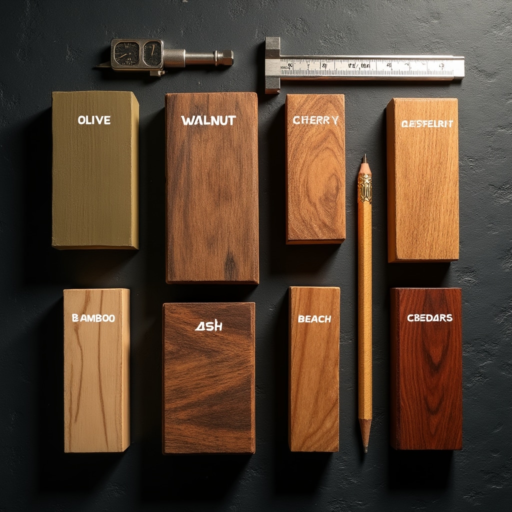 Campioni di essenze di legno per la costruzione di strumenti